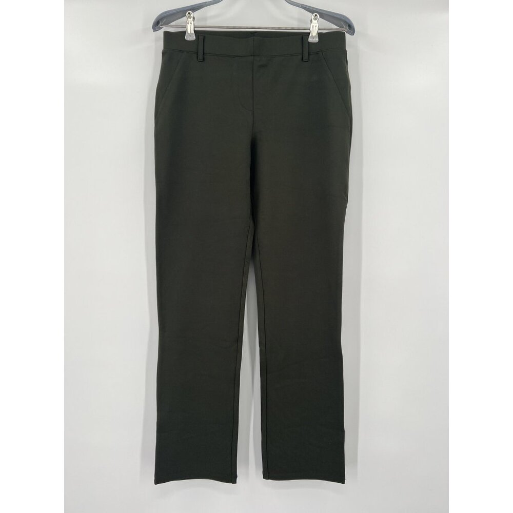 Quince Olive Ponte Pants - Straight Leg - Faux Pockets - S Petite - 28" - NWT